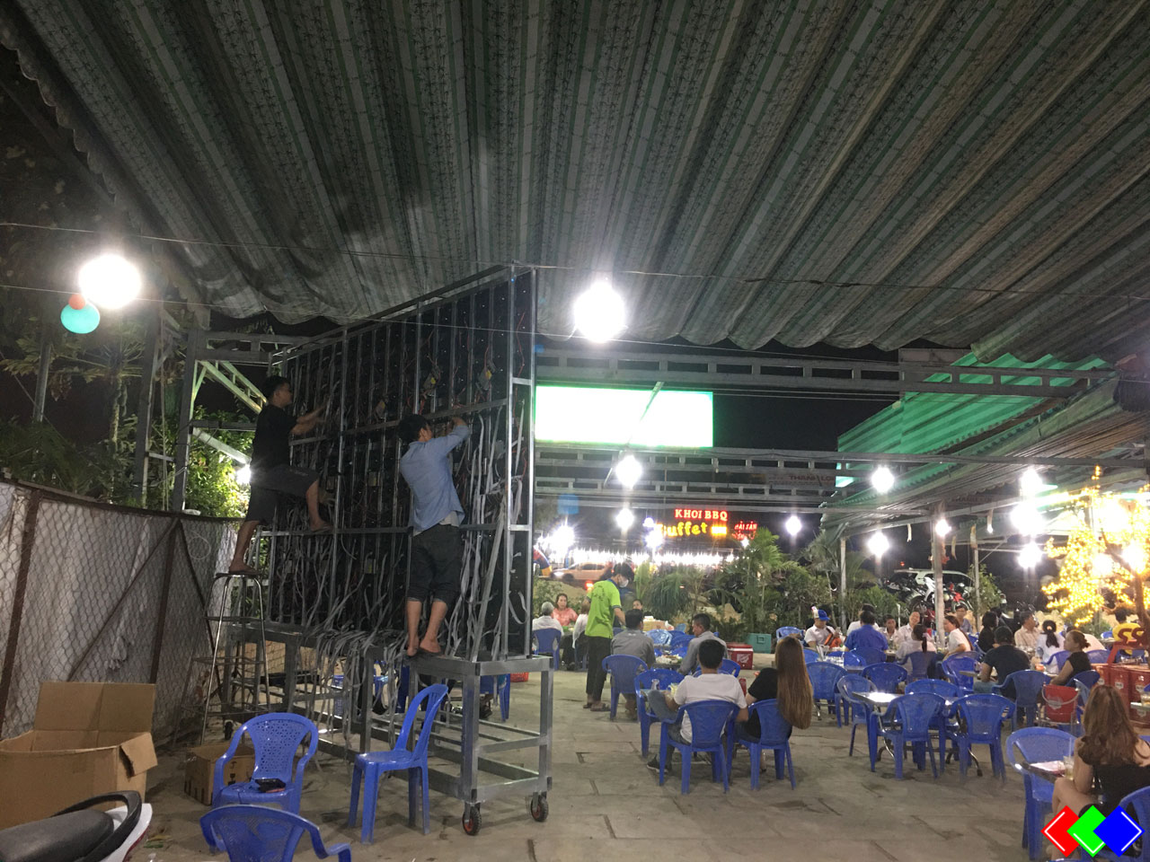 Màn Hình LED P6 Đã Qua Sử Dụng Cho Quán Đất Ốc - 65 Nguyễn Văn Linh - Quận 7.